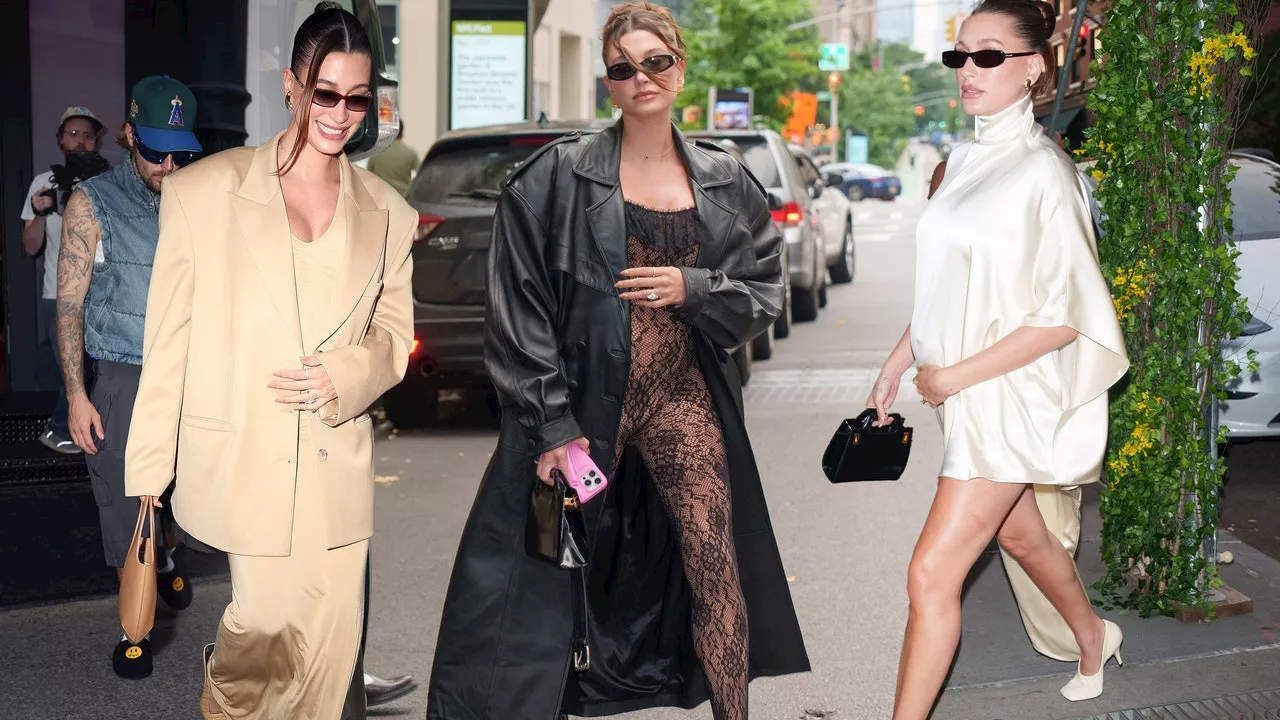 From Sheer Lace Catsuits to Phoebe Philo, Hailey Bieber Proves Her Maternity Style Has Range