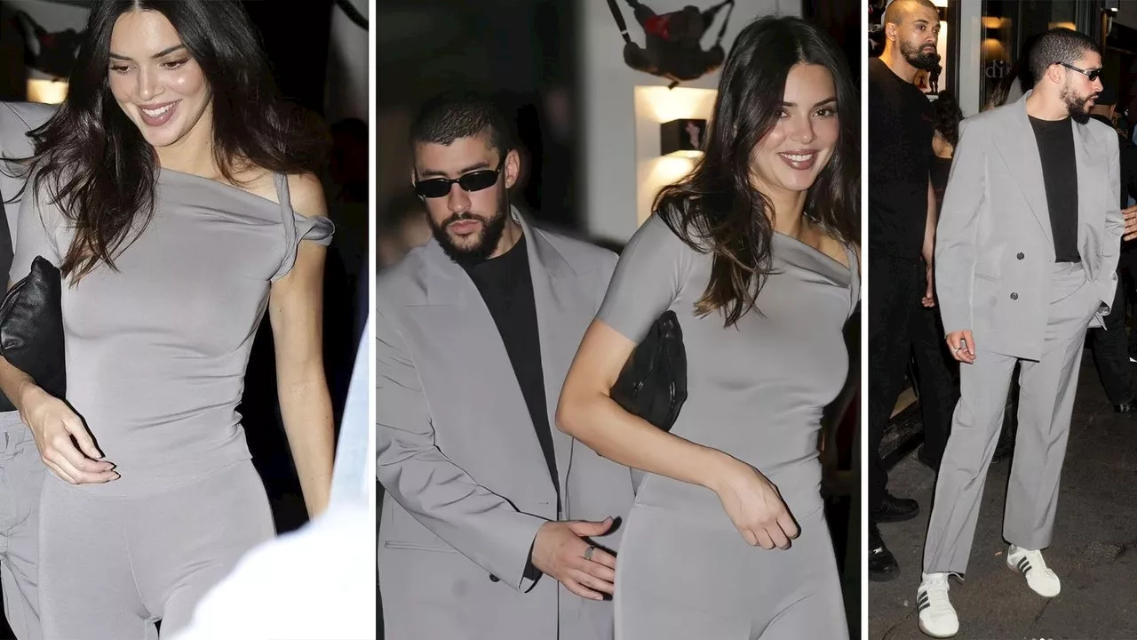 Kendall Jenner y Bad Bunny se vistieron igual para su última cita en París