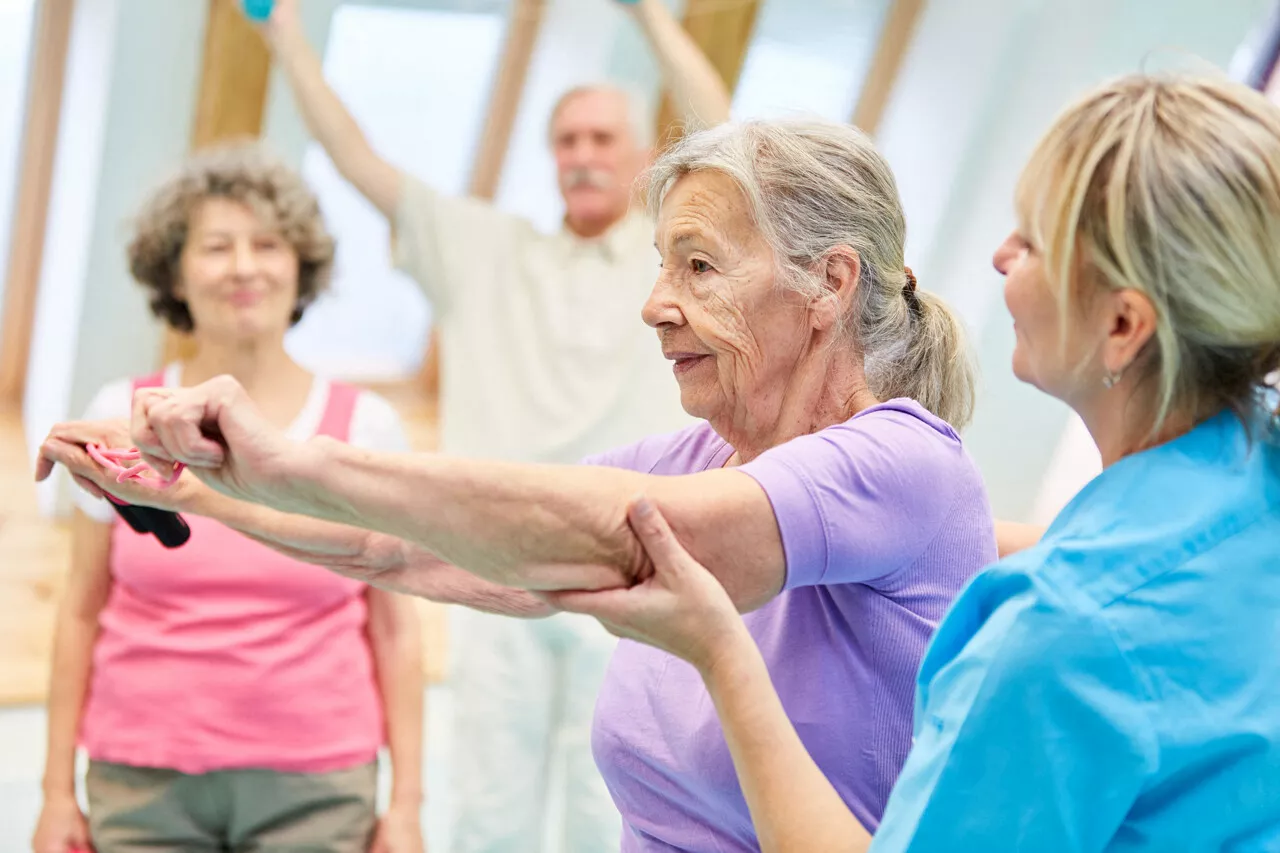 A l'hôpital de Dreux, seniors et soignants affichent une forme olympique !