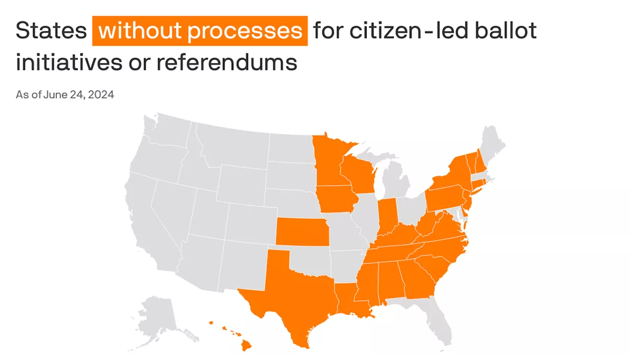 Voters in 25 U.S. states can't back abortion in citizen-led ballot measures