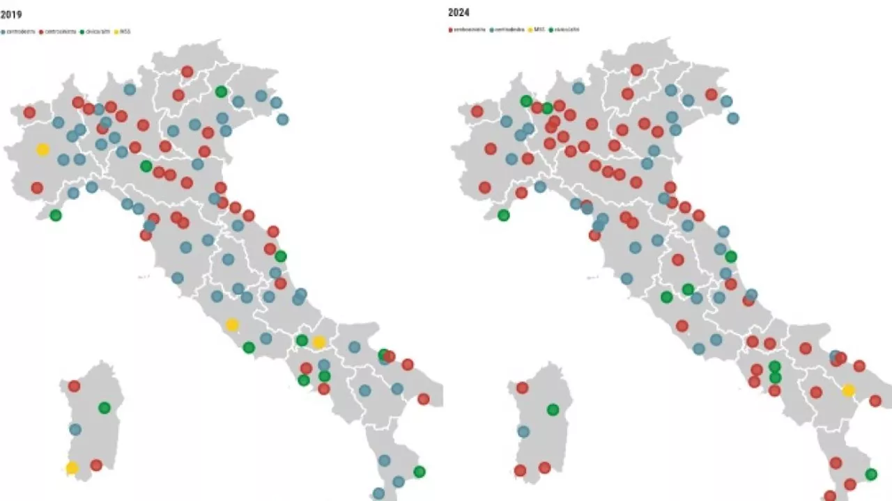 L'avanzata del centrosinistra nelle città: le (diverse) mappe politiche dell'Italia dopo le Comunali