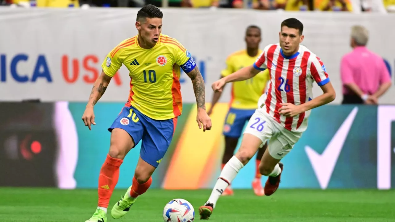 James Rodríguez dá 2 assistências, e Colômbia vence Paraguai na Copa América