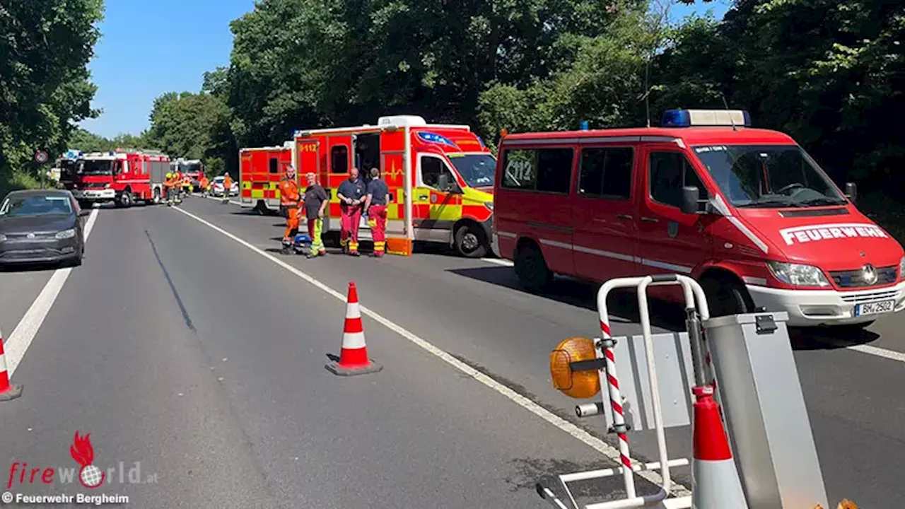 D: Ein Toter bei Frontalkollision zwischen Lkw und Pkw bei Bergheim