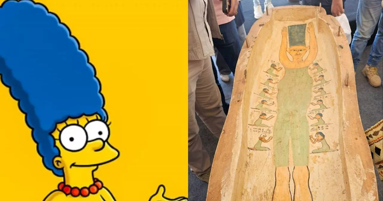 ¿Egipto predijo a Los Simpson? ¡Descubren sarcófago con imagen de Marge!