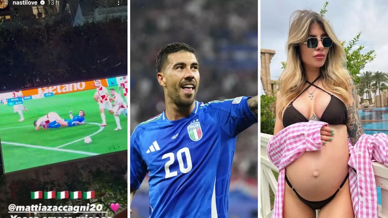 Chiara Nasti, che festa con il piccolo Thiago per il gol del suo Zaccagni