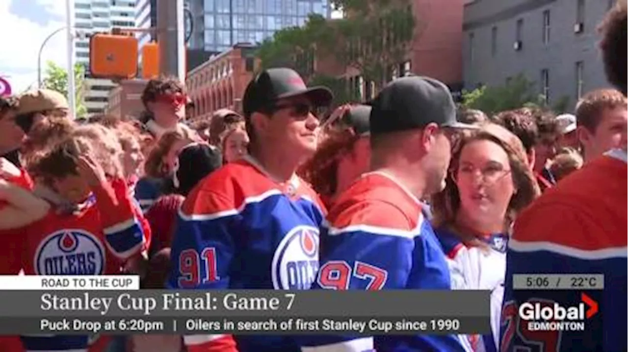 Pushing, shoving as large crowds descend upon Edmonton Oilers watch parties