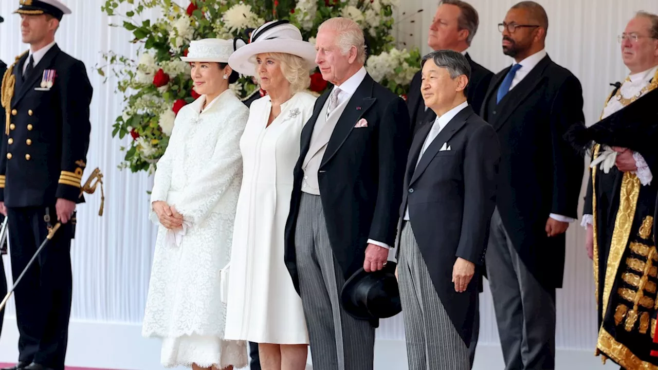 King Charles and Queen Camilla welcome Emperor Naruhito and Empress Masako on day one of Japan state visit