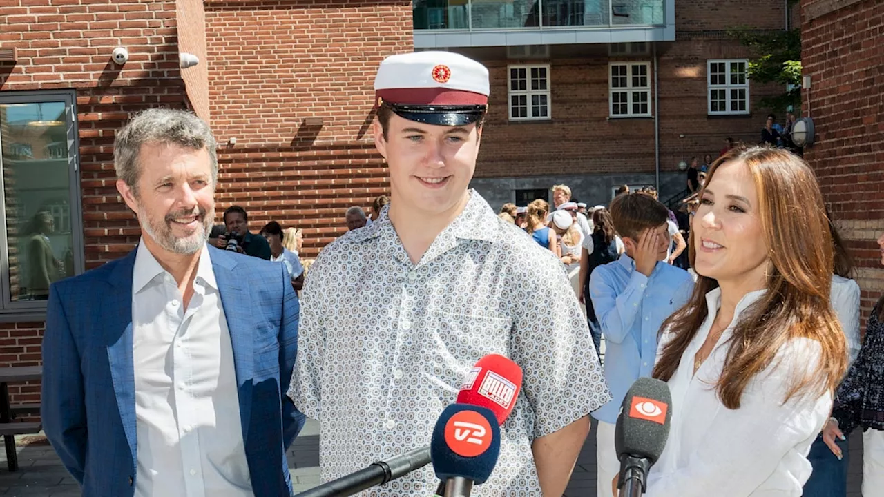 Queen Mary’s son, Prince Christian, towers over 6ft dad, King Frederik during momentous occasion