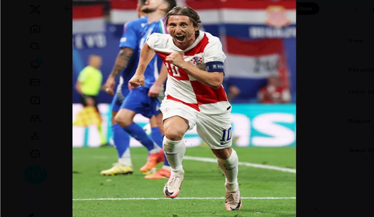 Gol ke Gawang Italia Buat Luka Modric Jadi Pencetak Gol Tertua Piala Eropa