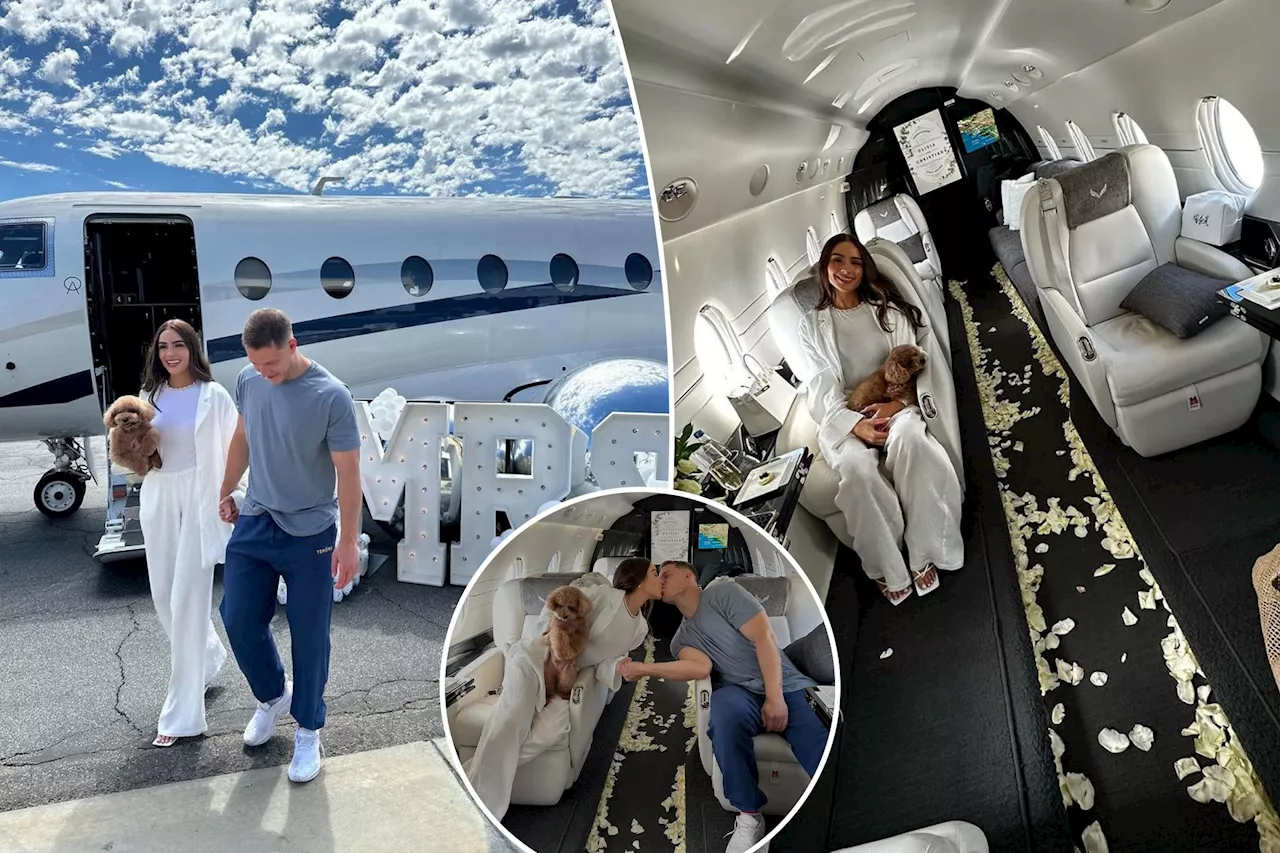 Christian McCaffrey, Olivia Culpo jet off for their wedding weekend