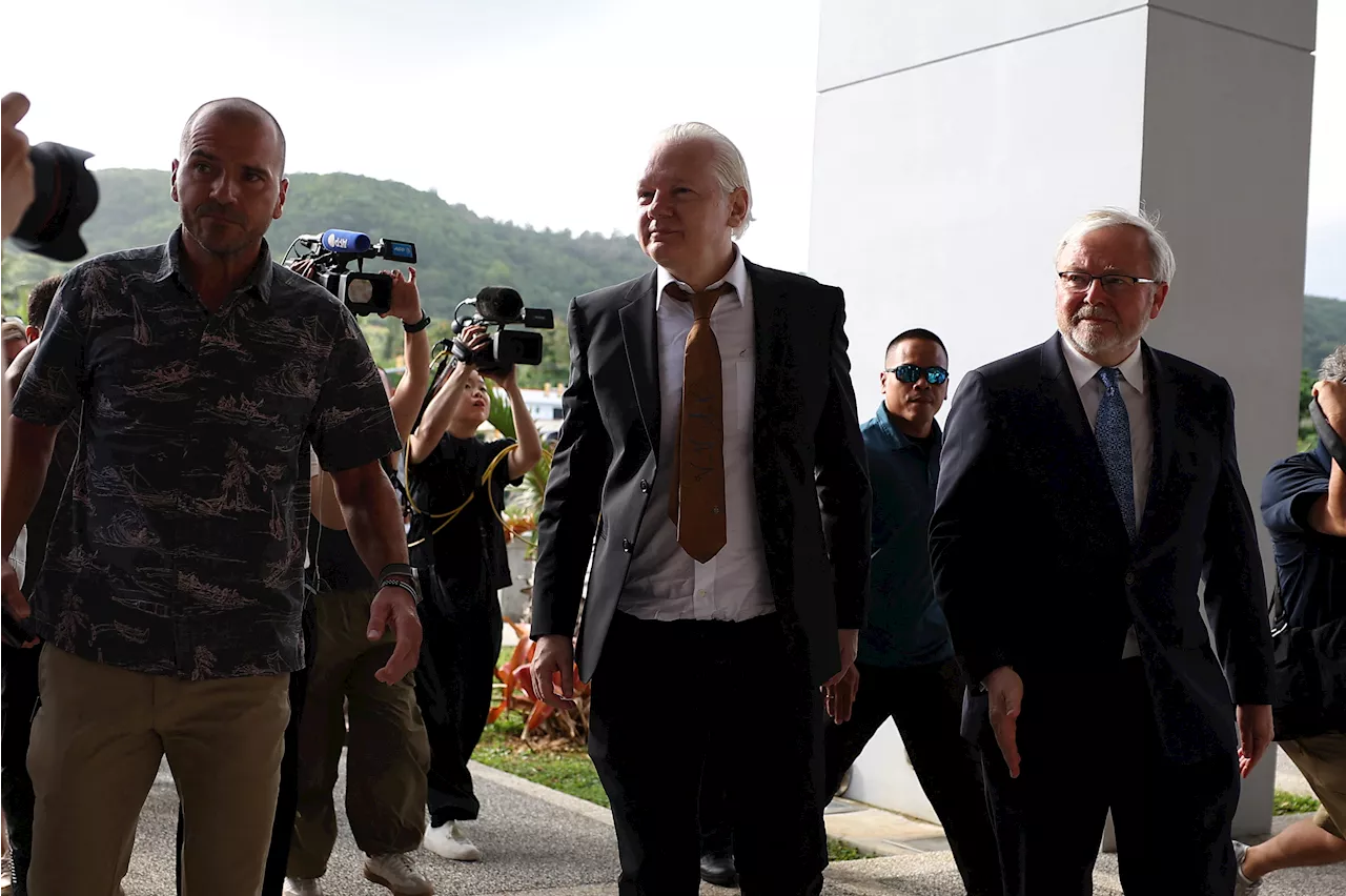 Julian Assange arrives at court in far-flung US city of Saipan ahead of expected guilty plea