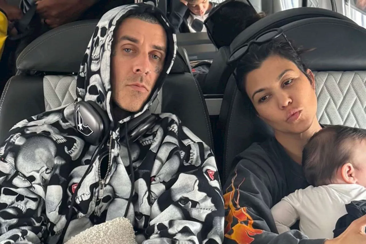 Kourtney Kardashian Cuddles Son Rocky in New Photo with Travis Barker: ‘My Favorite People’