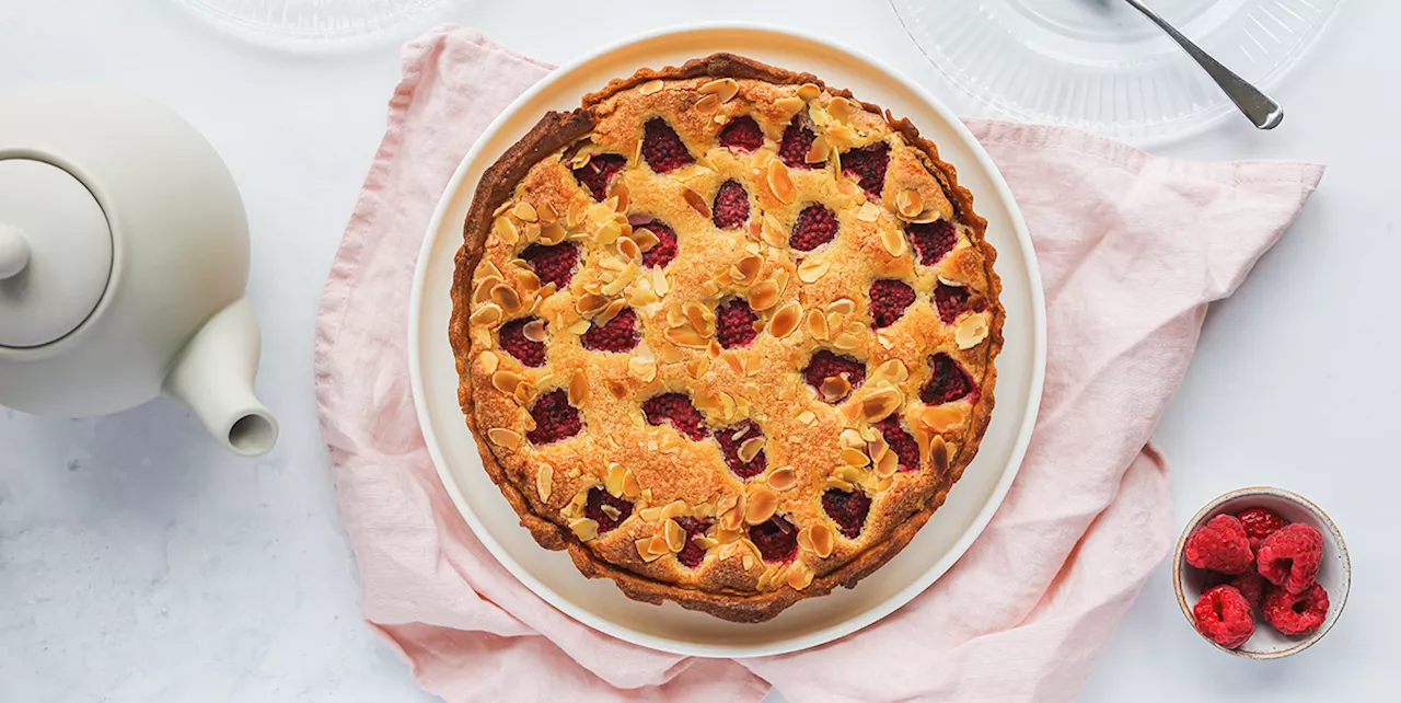 Frangipane tart with fresh raspberries