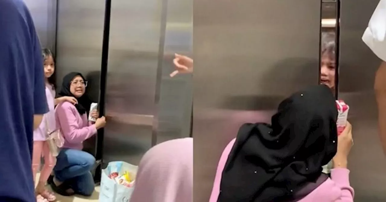 [VIDEO] Budak Tersangkut Dalam Lift Buat Orang Ramai Panik, Mujur Tiada Apa-Apa Kecederaan