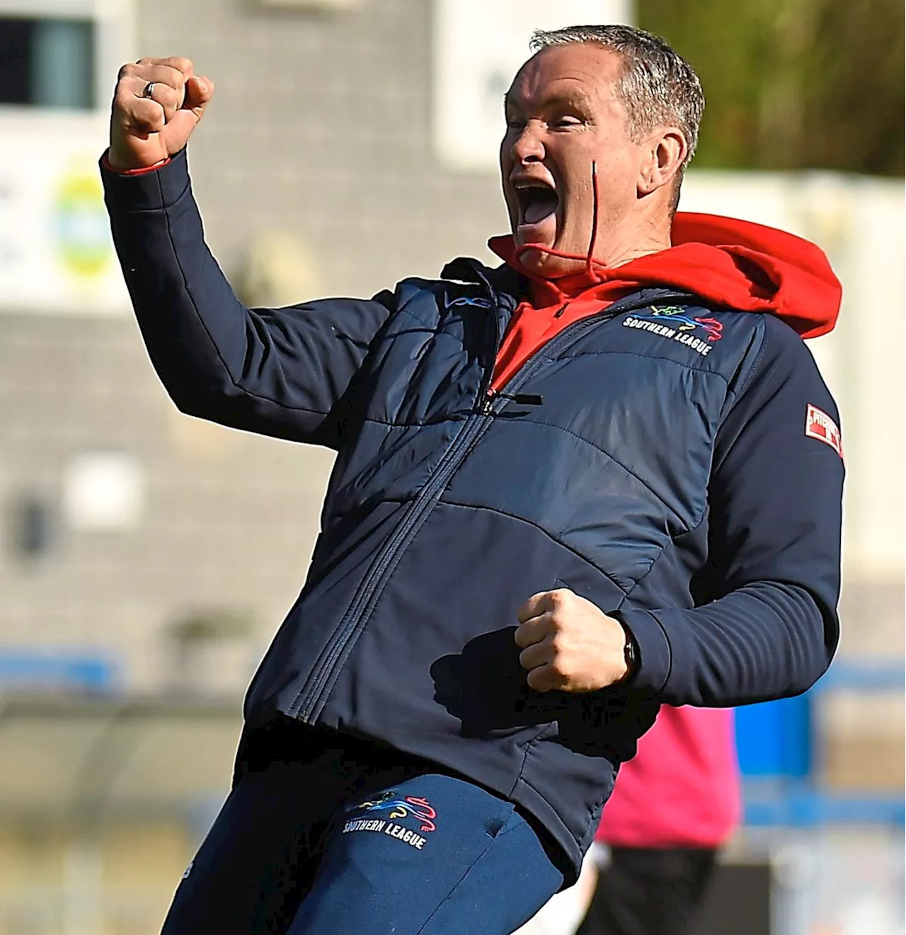 AFC Telford United fans behind Kevin Wilkin and the board