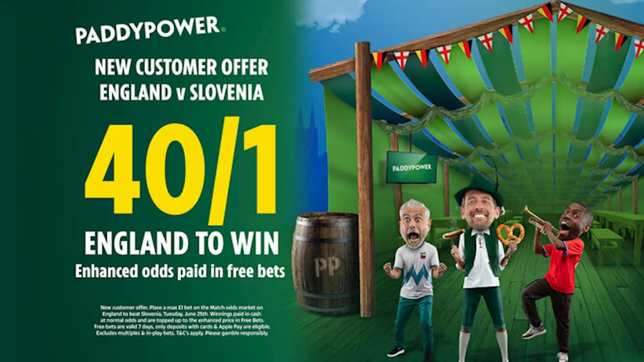 England vs Slovenia offer: Get England to win at 40/1 with Paddy Power...