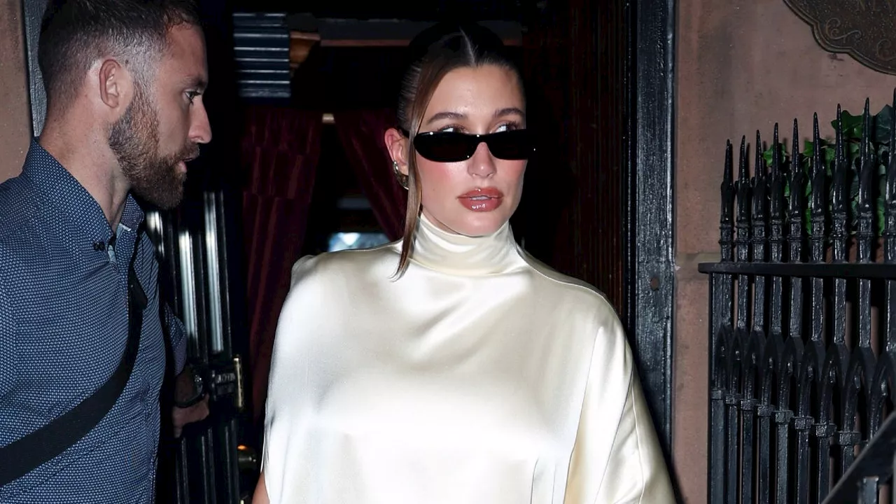 Hailey Bieber Wore the Chicest Maternity Cape from Phoebe Philo — See Photos