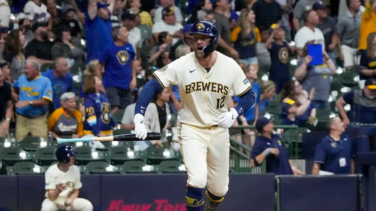 Hoskins' grand slam sparks Brewers to victory over Rangers