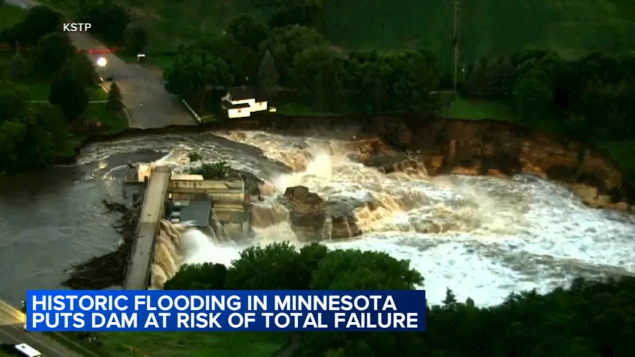 Midwest flooding kills 2 with more rain possible; Minnesota's Rapidan Dam partially collapses