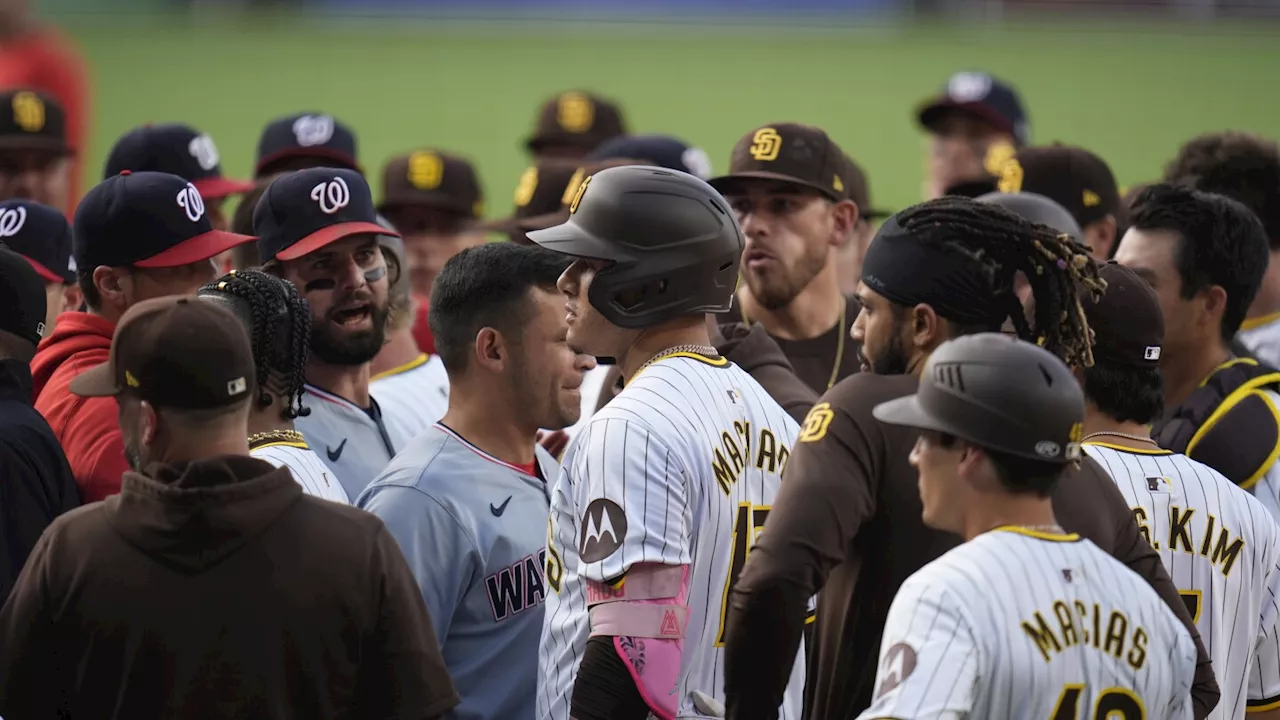 Benches clear after Nationals catcher Keibert Ruiz jaws with Jurickson Profar