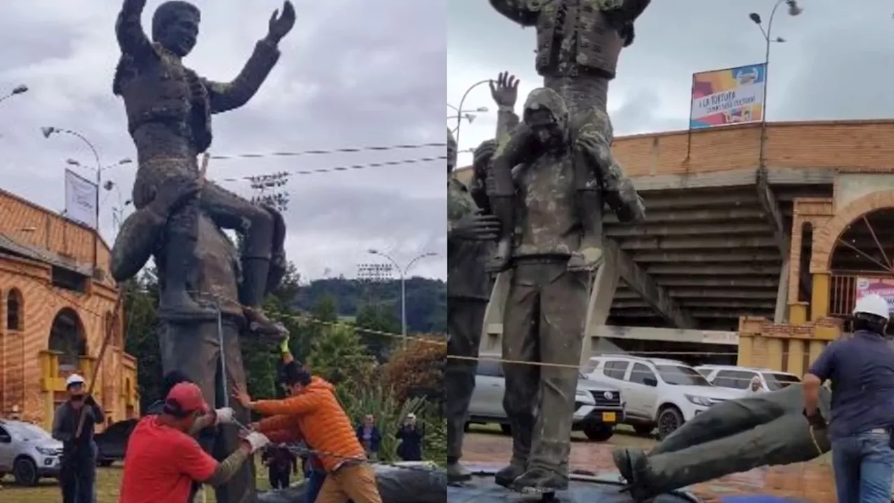 Quitan estatua de César Rincón en Duitama: “Acto simbólico”, dice senadora de Pacto Histórico