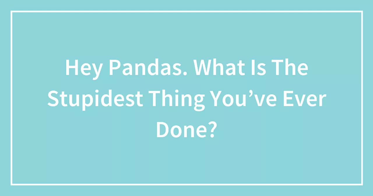 Hey Pandas, What Is The Stupidest Thing You’ve Ever Done?