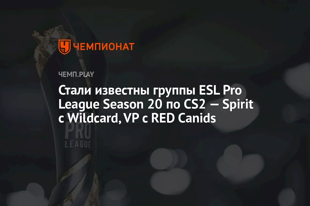 Стали известны группы ESL Pro League Season 20 по CS2 — Spirit с Wildcard, VP с RED Canids