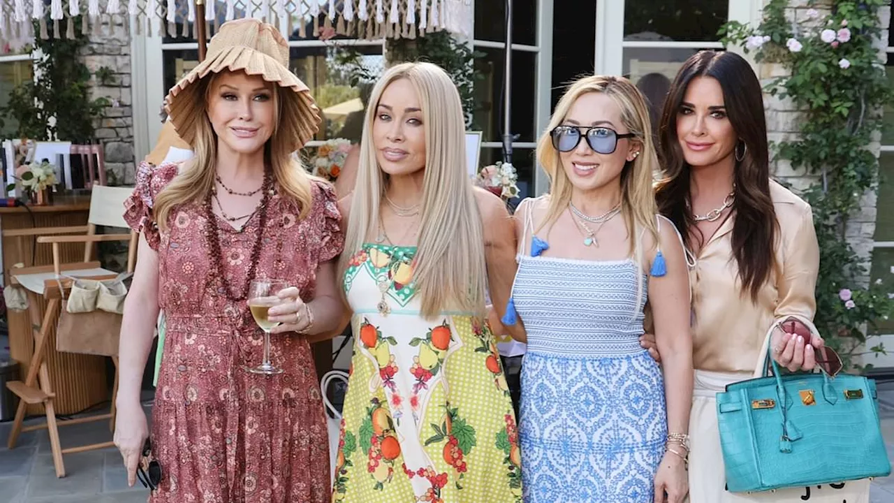 Kathy Hilton is joined by sister Kyle Richards at a beauty event thrown at the RHOBH star's Bel-Air...