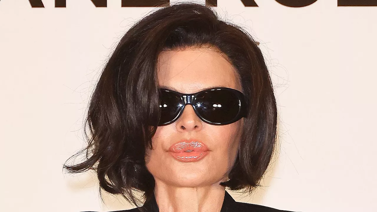 Lisa Rinna, 60, looks unrecognizable with a sleek bob and shades as she flashes cleavage at Stephane...