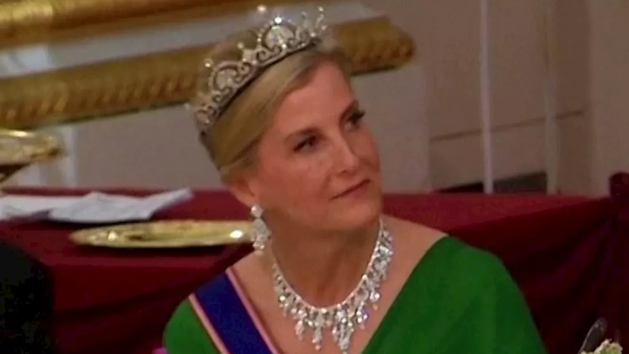 Sophie, Duchess of Edinburgh dons regal tiara for glitzy state banquet