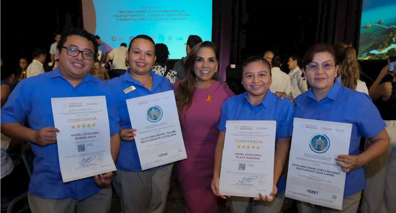 Mara Lezama entrega certificaciones de estándares de calidad que fortalecen al Turismo en Quintana Roo