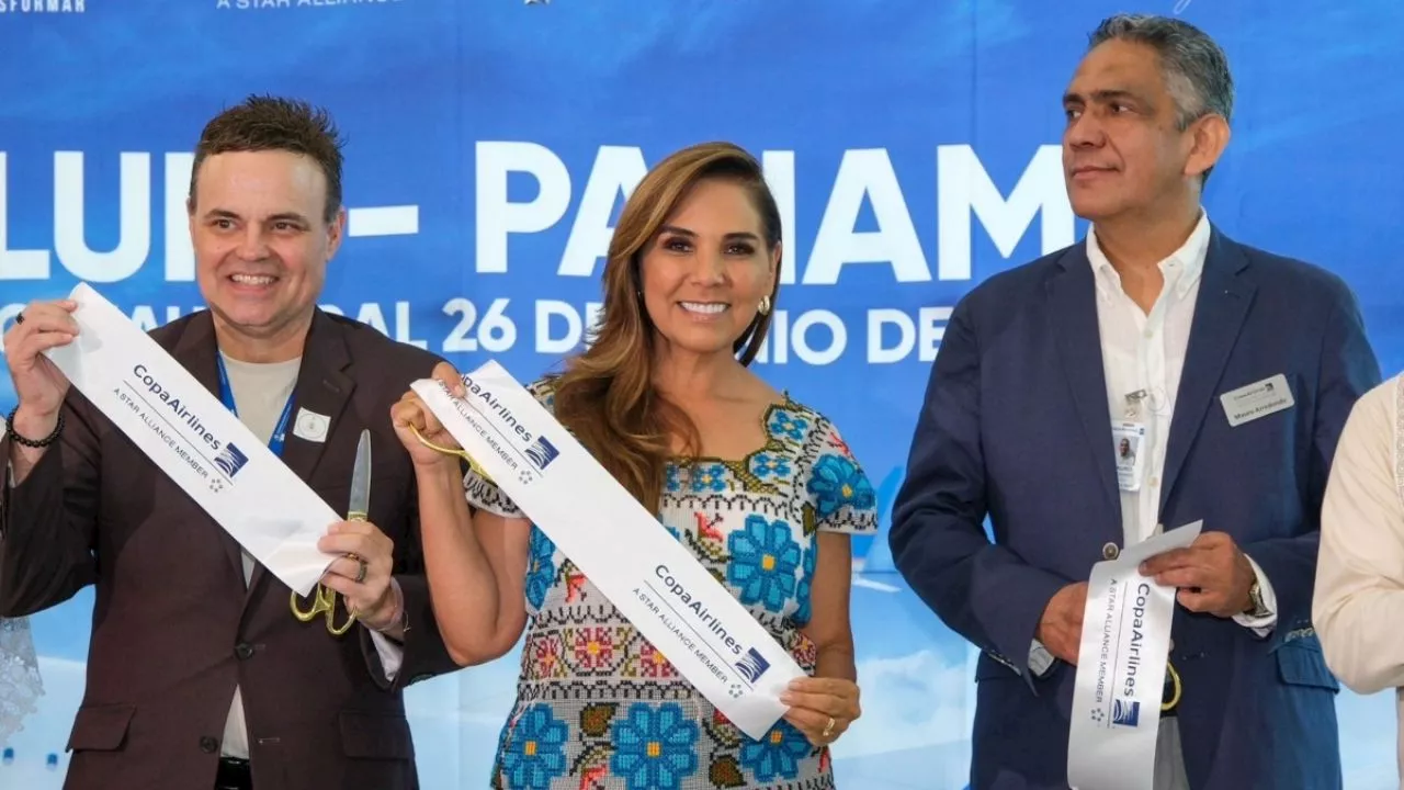 Recibe Mara Lezama primer vuelo de Copa Airlines, conectará Tulum con Hub de las Américas, Panamá