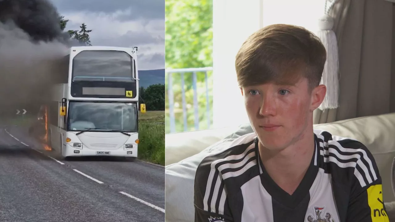 Teenager recalls moments before bus burst into flames near Barnard Castle