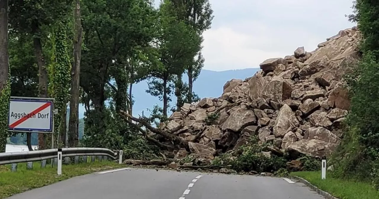 Nach Felssturz auf B33 in der Wachau: Fährbetrieb verzögert sich