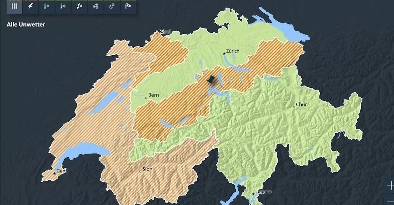 Erhebliche Gewittergefahr in der Zentralschweiz ++ Blitzeinschläge, Starkregen, Murgänge, Flutwellen und Hagel möglich