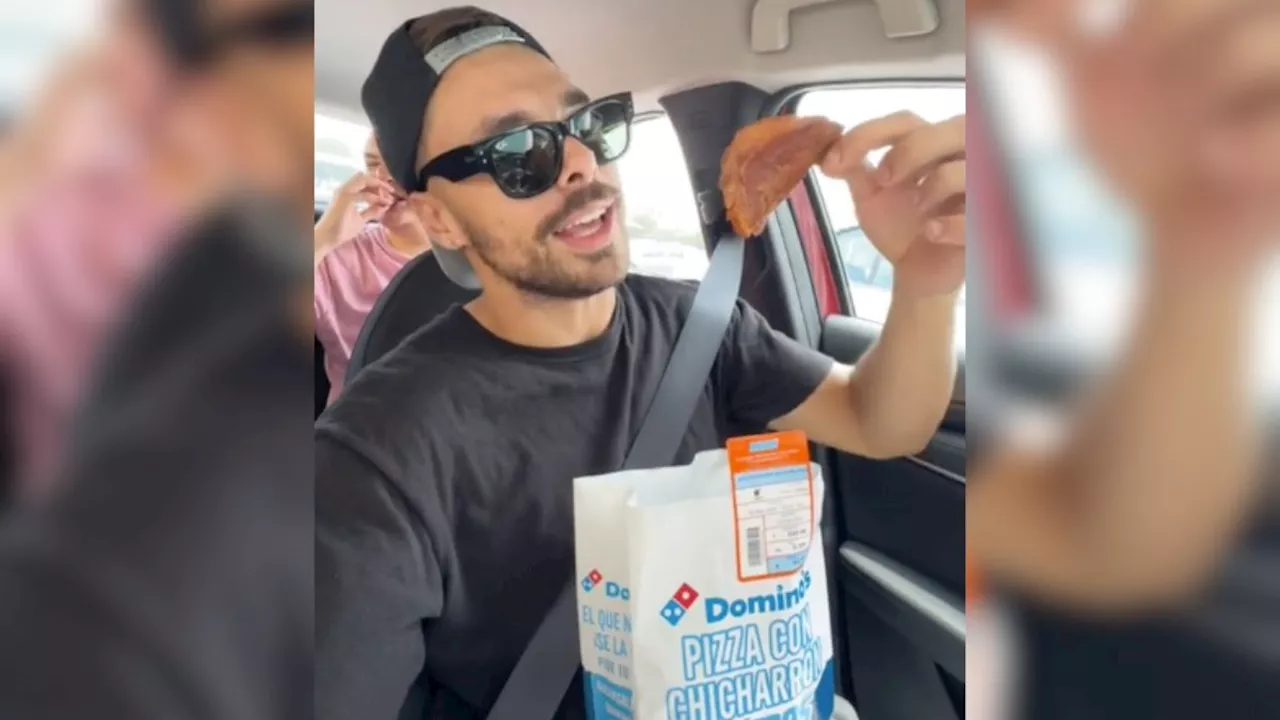 Regios prueban chicharrón de Domino’s Pizza y así reaccionaron