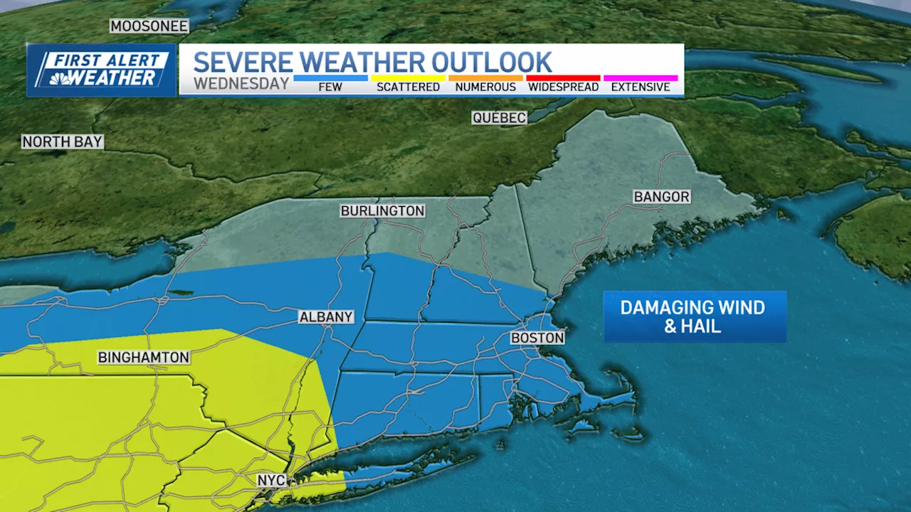 Severe storms could bring heavy rain, damaging wind and hail to New England