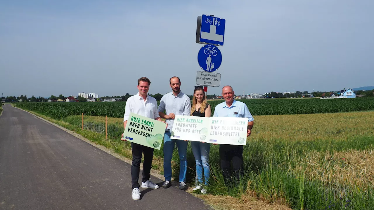 Schilder für besseres Miteinander auf Geh- und Radwegen