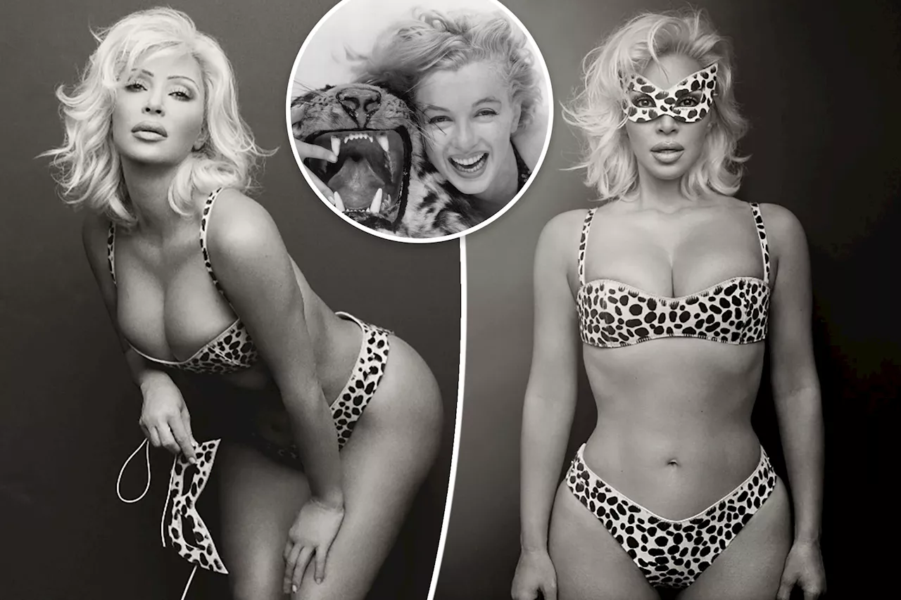 Kim Kardashian is back in Marilyn Monroe mode in animal-print bikini: 'Such an icon'