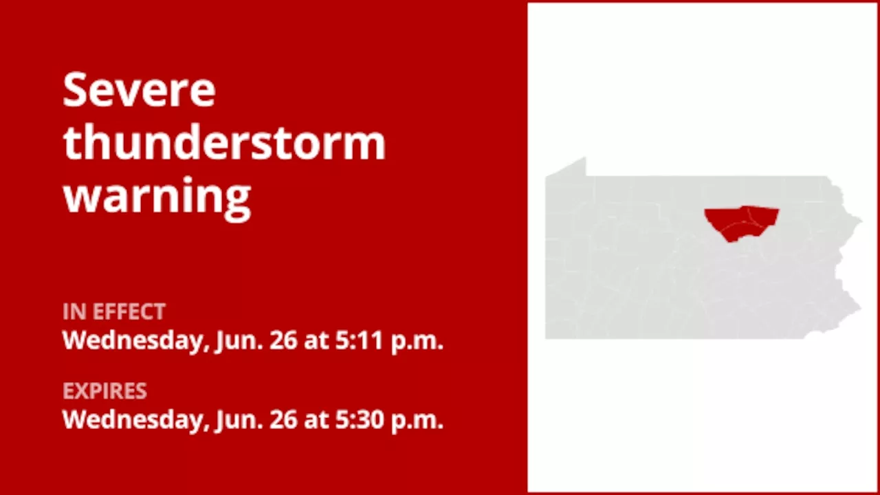 Update: Expect damaging winds and quarter-sized hail with thunderstorms to hit Lycoming and Sullivan counties