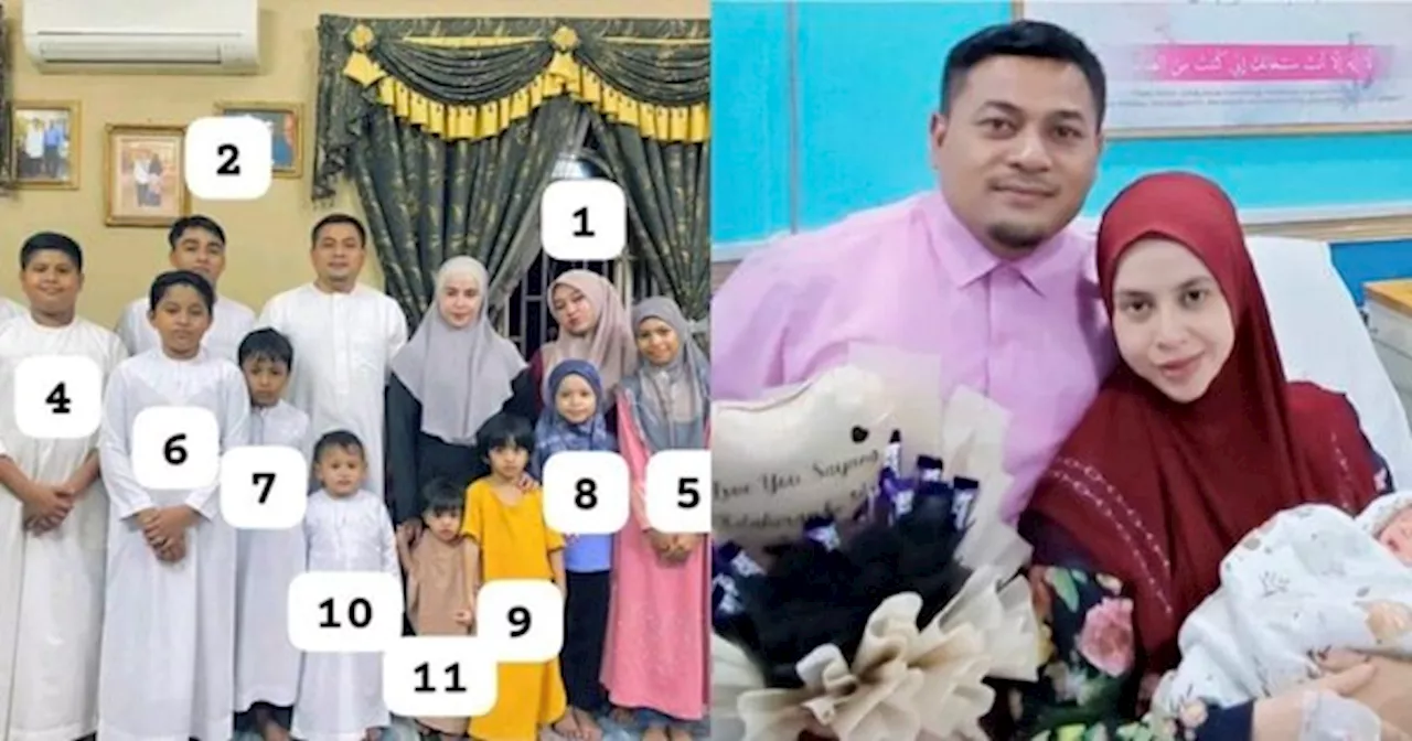 Dulu Viral Sebab Ada 11 Anak, Pasangan Suami Isteri Ini Selamat Timang Cahaya Mata Ke-12