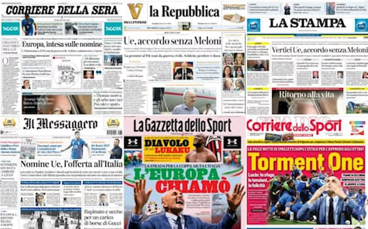 Le prime pagine dei quotidiani di oggi 26 giugno: la rassegna stampa