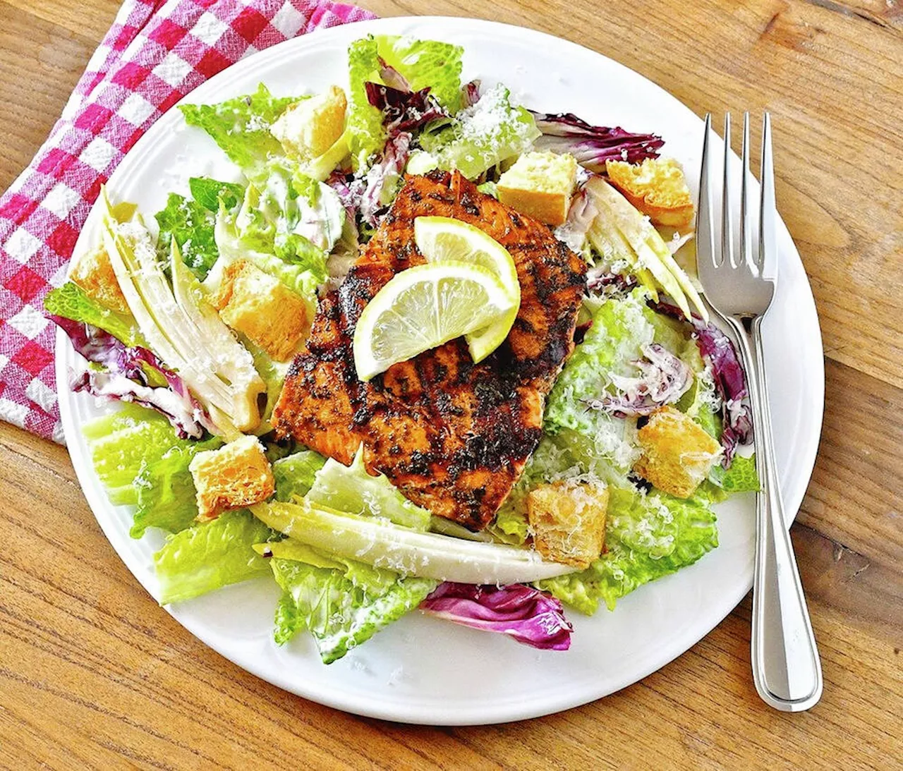 Eric Akis: Salmon, radicchio, endive perk up summer Caesar salad