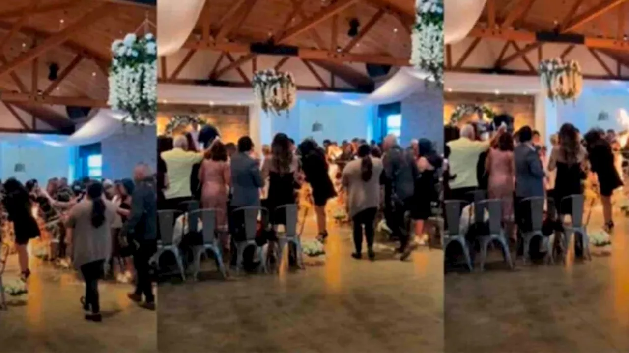 Impactante video: una novia caminaba hacia el altar y se le prendió fuego el vestido