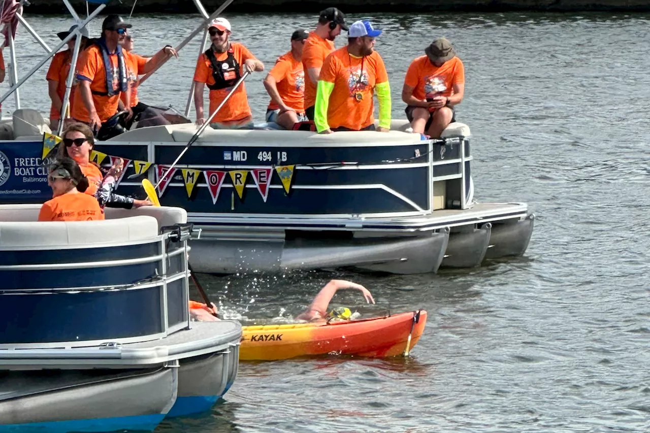 Swimmer completes 14-hour trek from Bay Bridge to Baltimore’s Inner Harbor