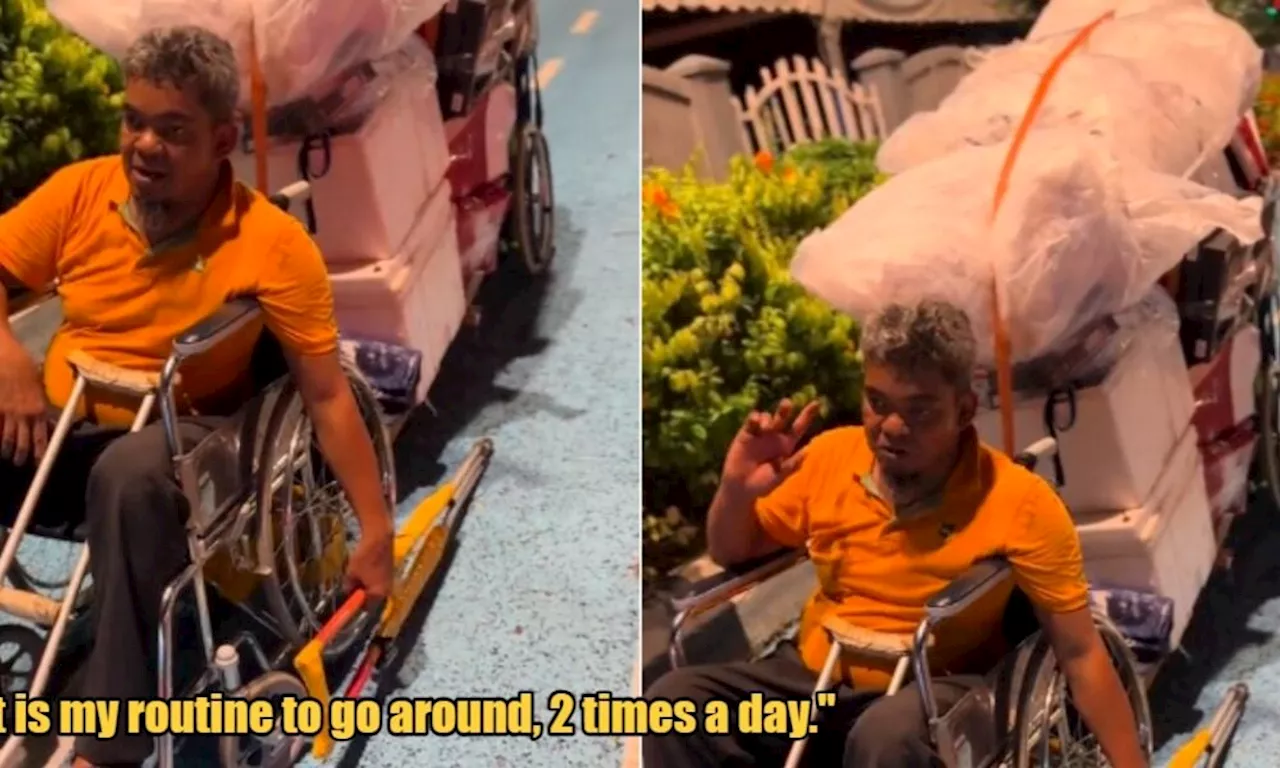 Resilient M'sian Man in Wheelchair Goes Around KL Collecting Recyclables with Trolley