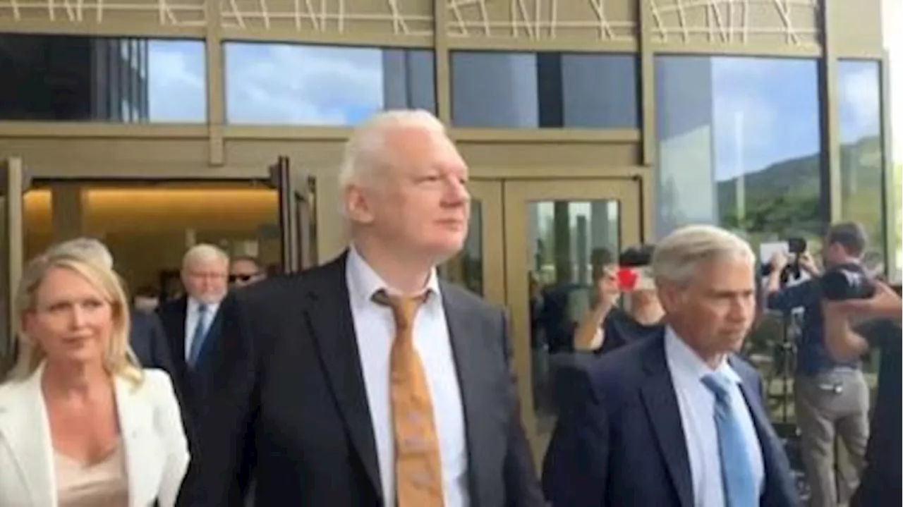 Assange leaves court in Saipan after plea deal with the US