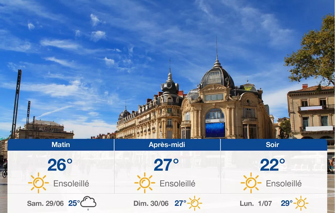 Météo Montpellier: prévisions du vendredi 28 juin 2024