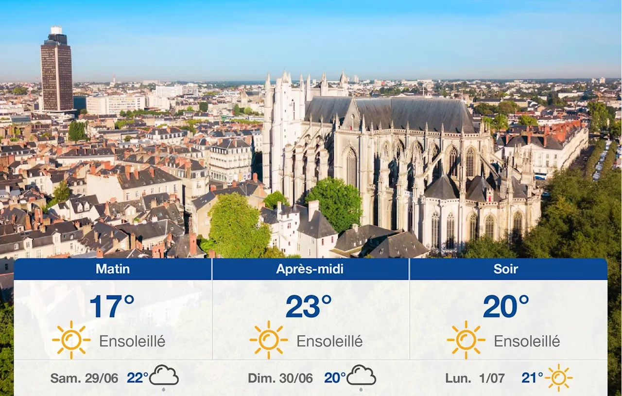 Météo Nantes: prévisions du vendredi 28 juin 2024