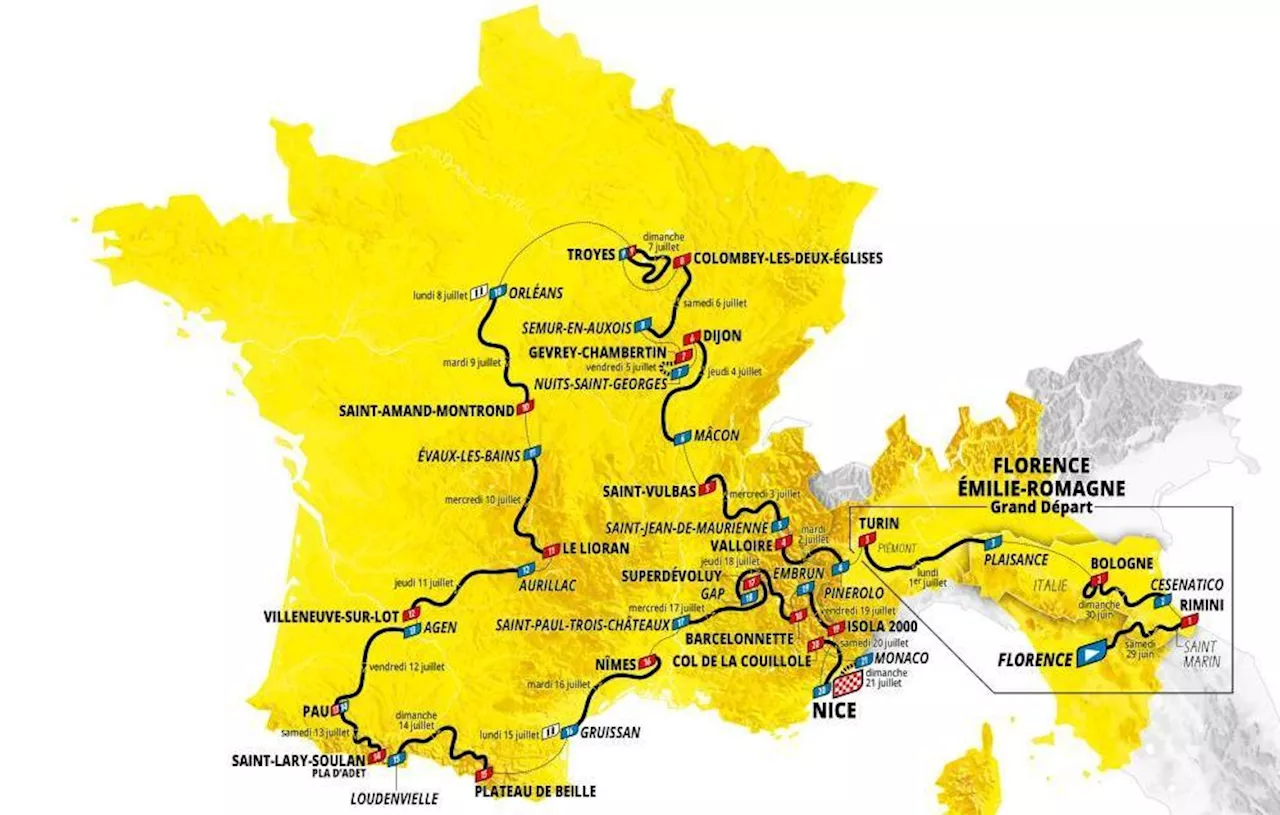 Tour de France 2024 : Le parcours complet étape par étape